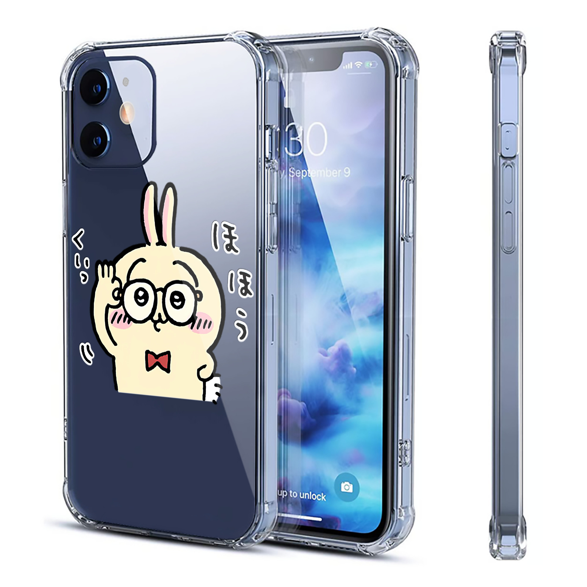 （画像用） ちいかわ うさぎ Chii-kawa usagi 【iPhone 12シリーズ対応】透明スマホケース（クリアソフトケース）